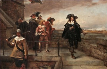 Charles I on the walls of Chester Robert Alexander Hillingford historical battle scenes Oil Paintings